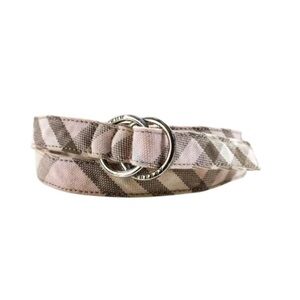 Burberry Womens Light Pink Novacheck Plaid Fabric
Skinny D Ring Belt Size 28